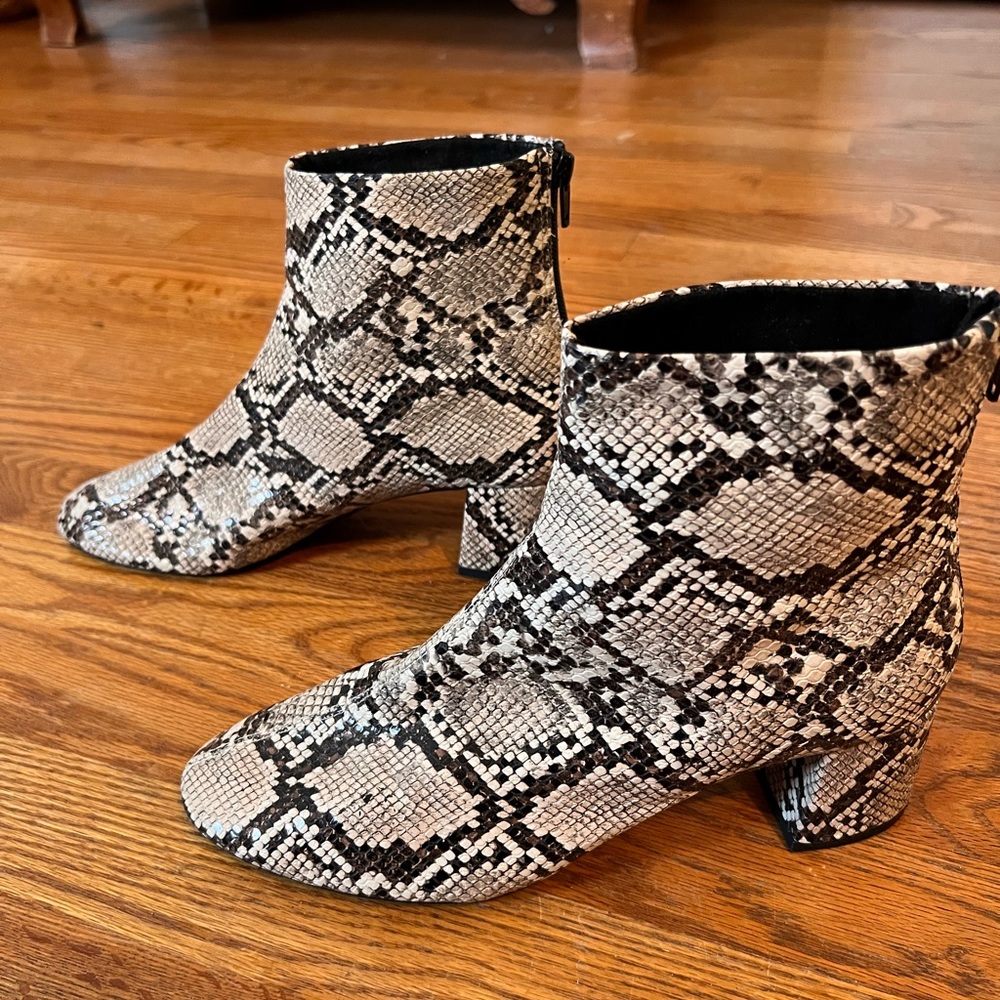 Mango Snakeskin Ankle Boots
